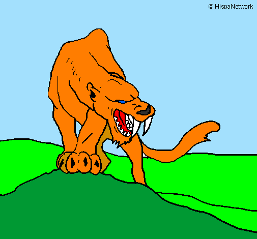 Desenho Tigre com dentes afiados pintado por GABRIEL DA SILVA