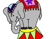 Desenho Elefante a actuar pintado por carolina