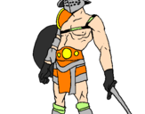 Desenho Gladiador pintado por k2