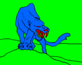 Desenho Tigre com dentes afiados pintado por joao pedro