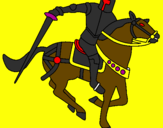Desenho Cavaleiro a cavalo IV pintado por nilo