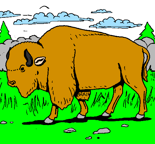 Desenho Búfalo pintado por tiago