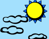 Desenho Sol e nuvens 2 pintado por karoline