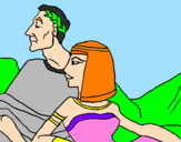 Desenho César e Cleopatra pintado por  o   casal    lindo