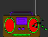 Desenho Radio cassette 2 pintado por rex