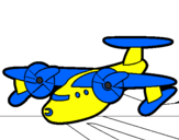 Desenho Avião com pás pintado por GUI