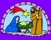 Desenho Manjedoura de natal pintado por isabela