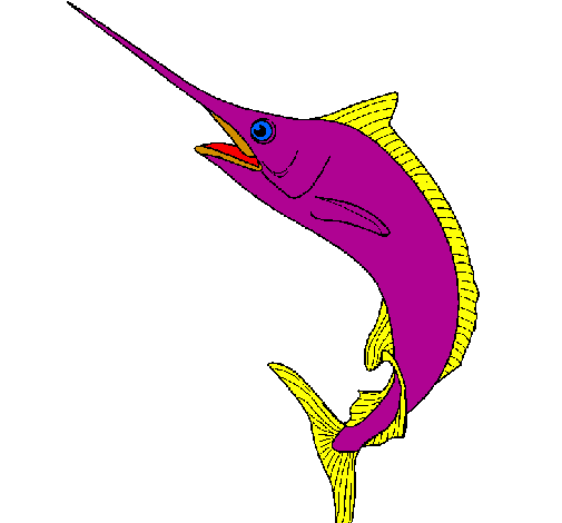 Desenho Peixe-espada pintado por joana martins