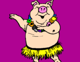 Desenho Porco havaiano pintado por gustavo