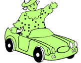 Desenho Boneca em carro descapotável pintado por carlos eduardo