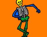 Desenho Esqueleto contente pintado por  matheus      