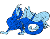 Desenho Dragão de mar pintado por dark dragon
