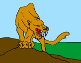 Desenho Tigre com dentes afiados pintado por FLÁVIA DANIELA