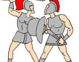 Desenho Luta de gladiadores pintado por anónimo