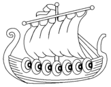 Desenho Barco viking pintado por anne