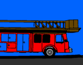 Desenho Camião de bombeiros com escada pintado por Otavio