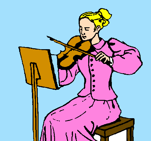 Desenho Dama violinista pintado por s@r@h
