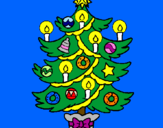 Desenho Árvore de natal com velas pintado por Elba