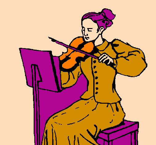 Desenho Dama violinista pintado por nicoly rasori