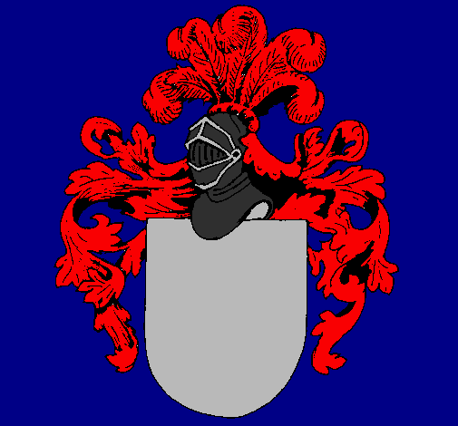 Desenho Escudo de armas e capacete pintado por Fernando