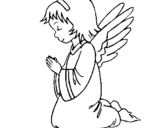 Desenho Anjo a orar pintado por ka