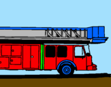Desenho Camião de bombeiros com escada pintado por Gui