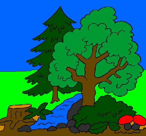Desenho Bosque pintado por MaviihCorreah