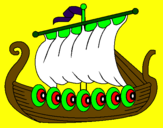 Desenho Barco viking pintado por tomas