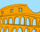 Desenho Coliseu pintado por Julia