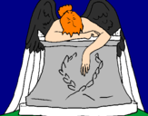 Desenho Escultura Anjo do cemitério pintado por anjo so ASS John