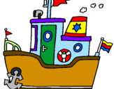 Desenho Barco com âncora pintado por barco cebolinha 