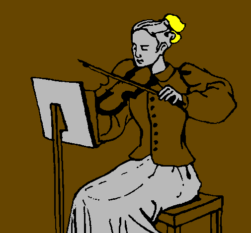 Desenho Dama violinista pintado por didi