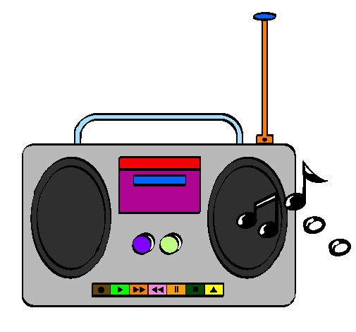 Desenho Radio cassette 2 pintado por tais