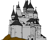 Desenho Castelo medieval pintado por augusto