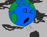 Desenho Terra doente pintado por telem 