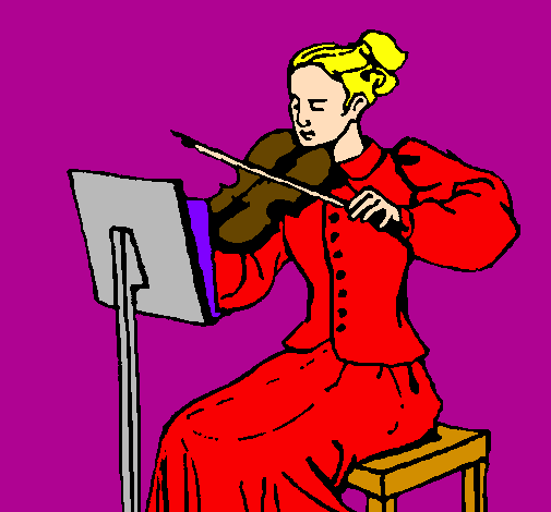 Desenho Dama violinista pintado por MIMIMO