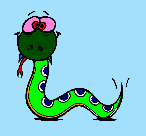 Desenho Serpente 3 pintado por cobra
