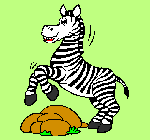 Desenho Zebra a saltar pedras pintado por Karine