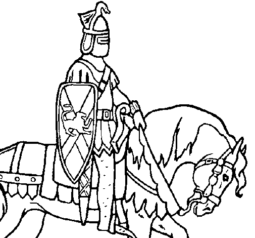 Desenho Cavaleiro a cavalo pintado por CUZIM