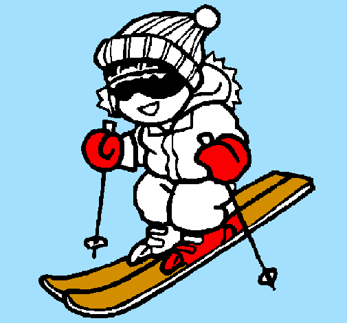 Desenho Menino a esquiar pintado por cadu