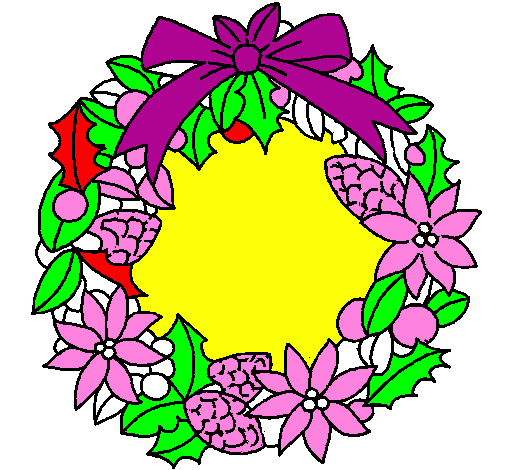 Desenho Coroa de flores natalícias pintado por clara