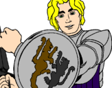 Desenho Cavaleiro com escudo de leão pintado por pierri