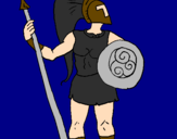 Desenho Guerreiro troiano pintado por jeferson marques