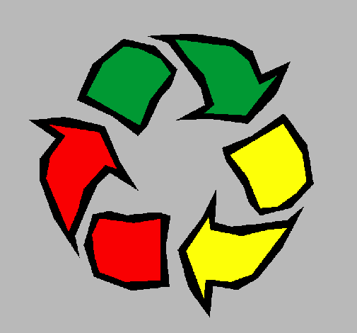 Desenho Reciclar pintado por reciclar