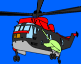 Desenho Helicoptero de resgate pintado por jason