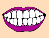 Desenho Boca e dentes pintado por becas miuda actomica