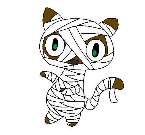 Desenho O gato momia pintado por jonatas