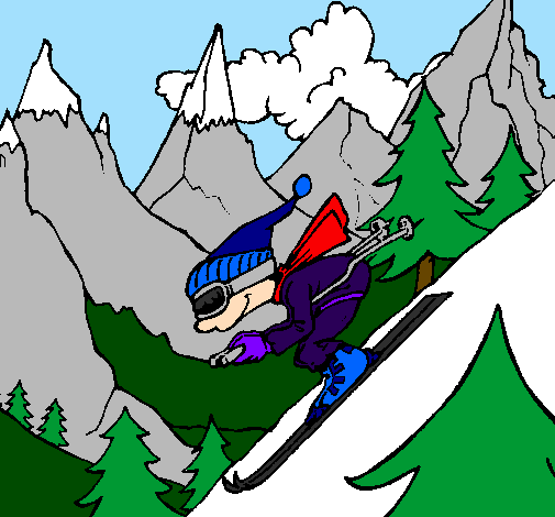 Desenho Esquiador pintado por rodri
