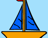 Desenho Barco veleiro pintado por Luana