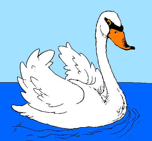 Desenho Cisne na água pintado por thales